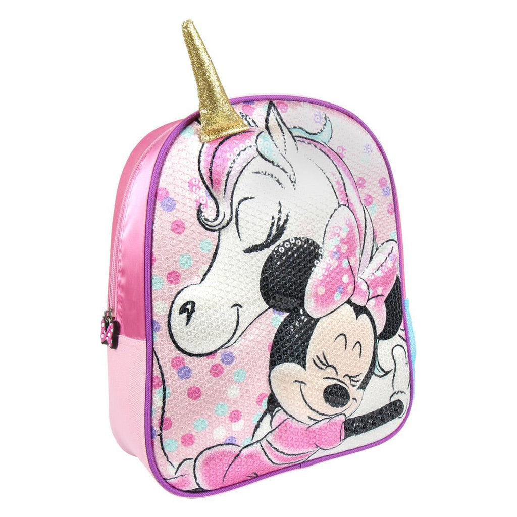 Mochila infantil 3d lentejuelas minnie