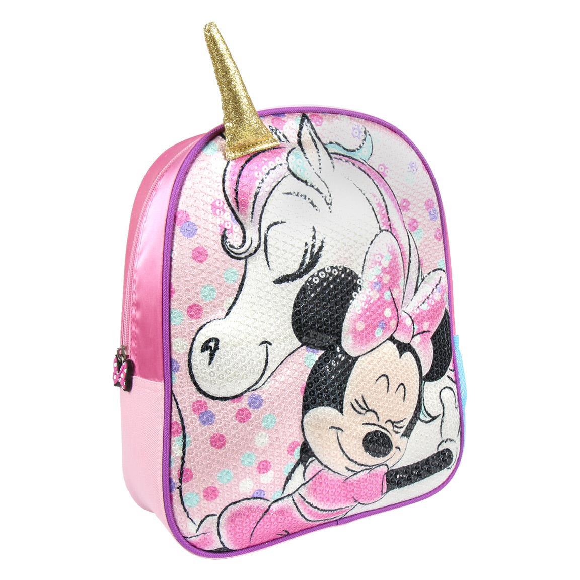 Mochila infantil 3d lentejuelas minnie