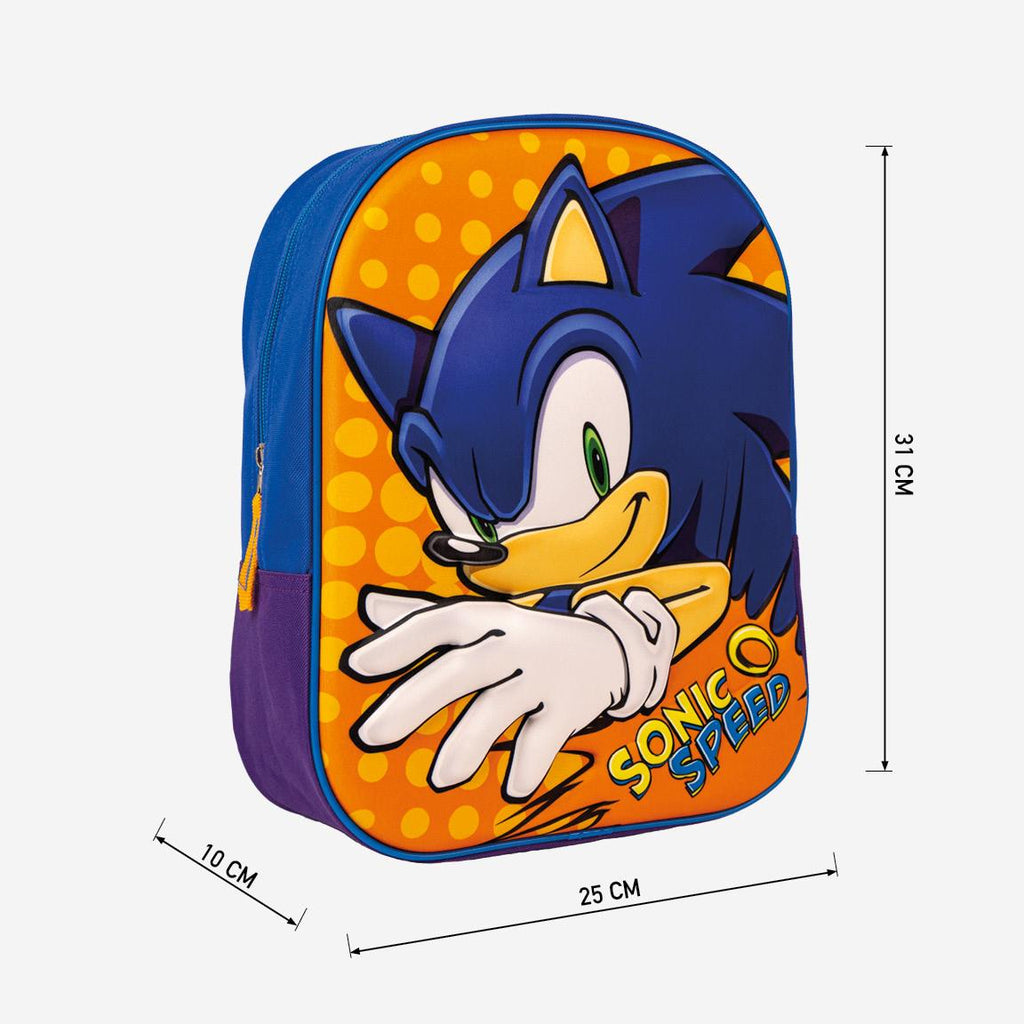 Mochila infantil 3d sonic