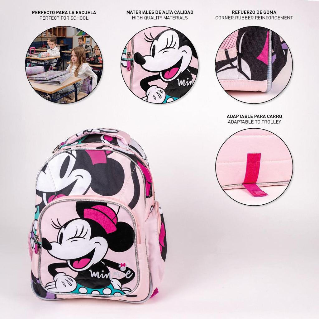 Mochila escolar mediana 42 cm minnie