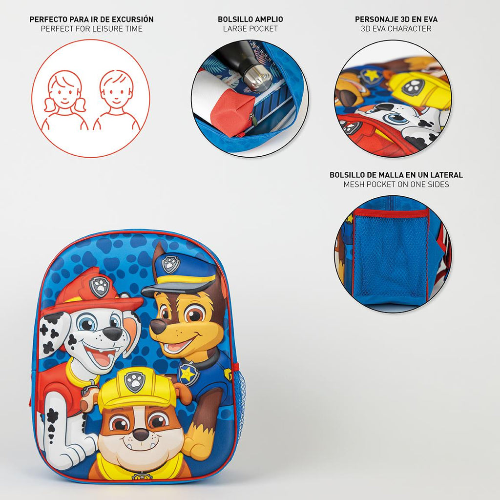 Mochila infantil 3d paw patrol
