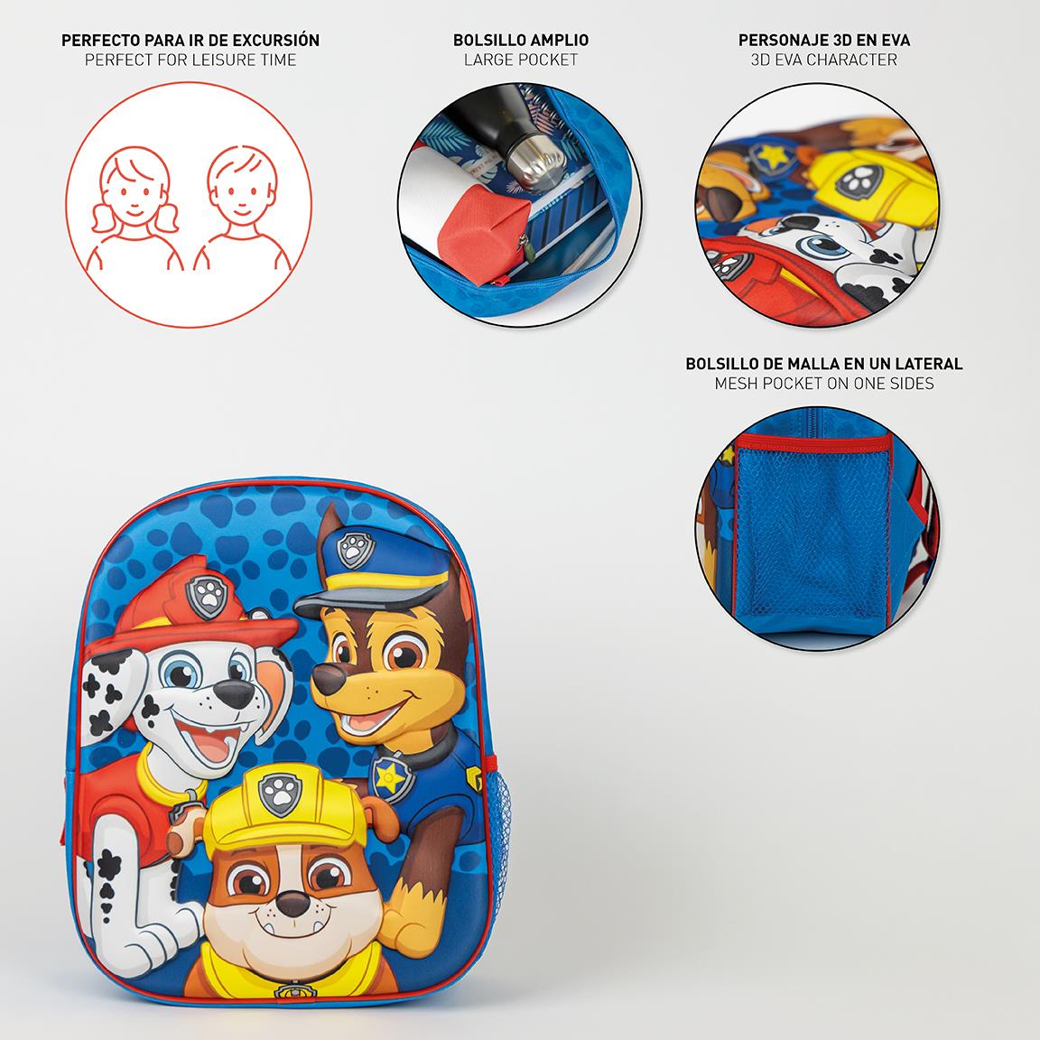 Mochila infantil 3d paw patrol