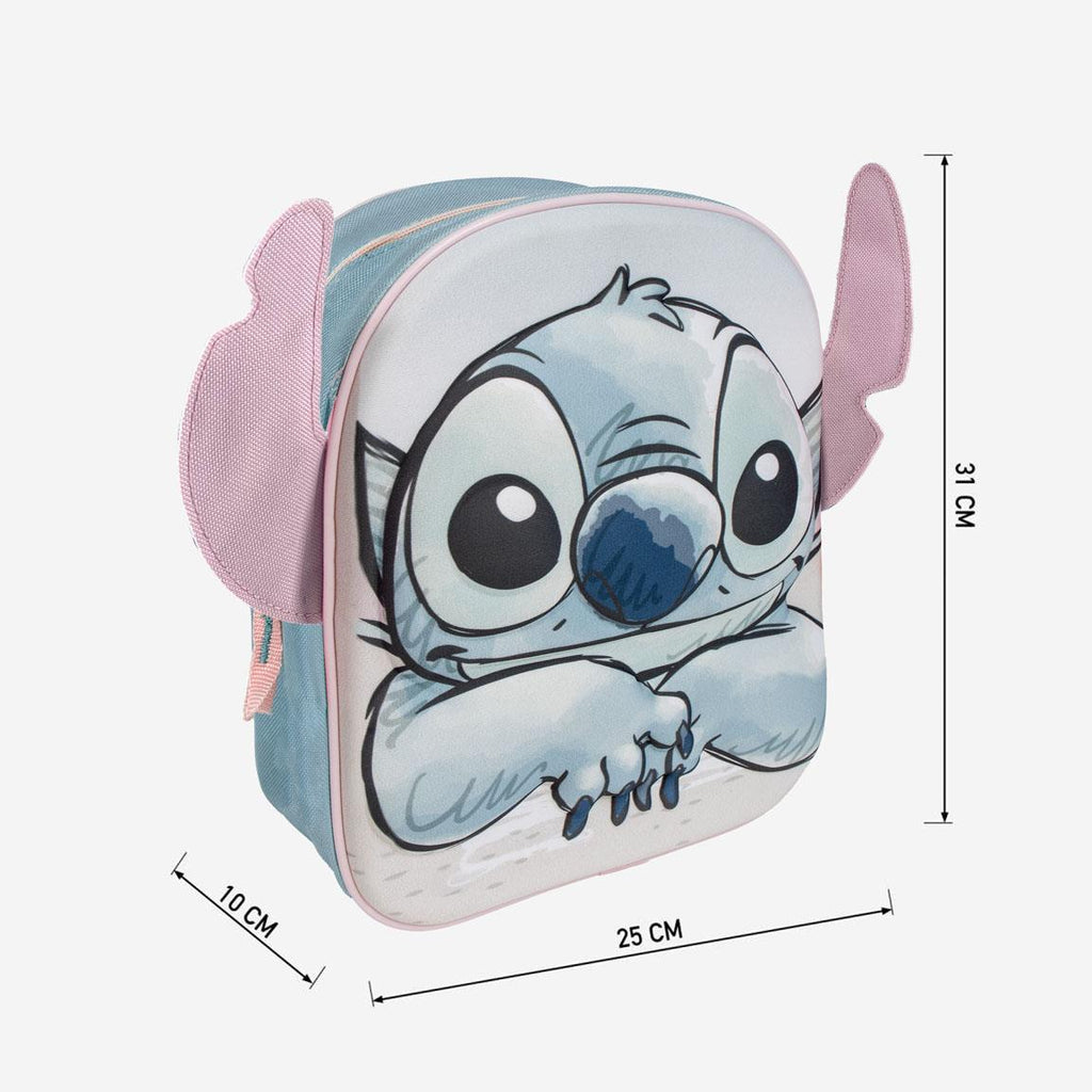 Mochila infantil 3d aplicaciones stitch