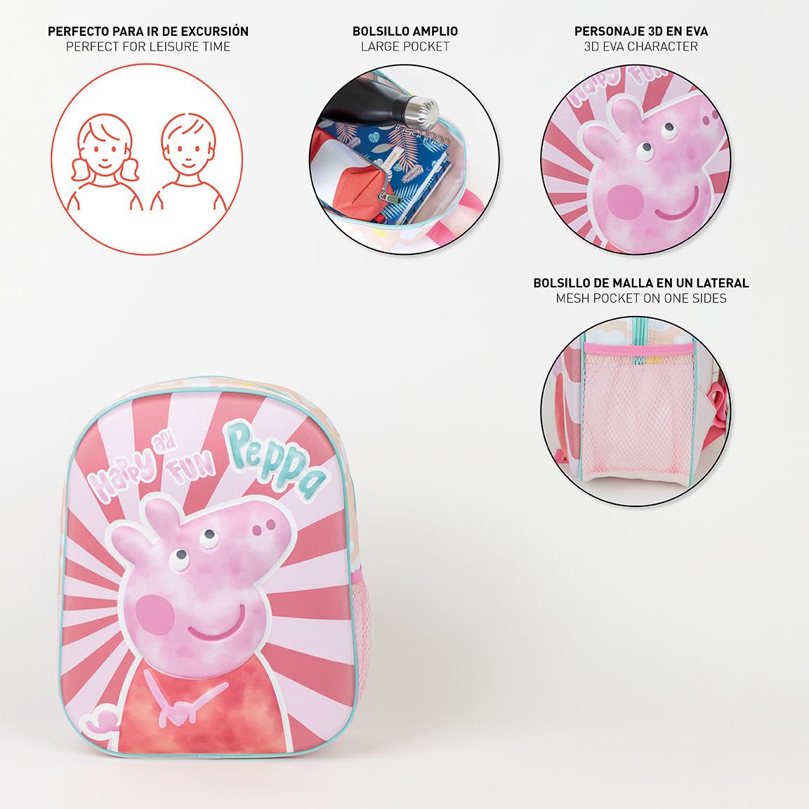 Mochila infantil 3d peppa pig
