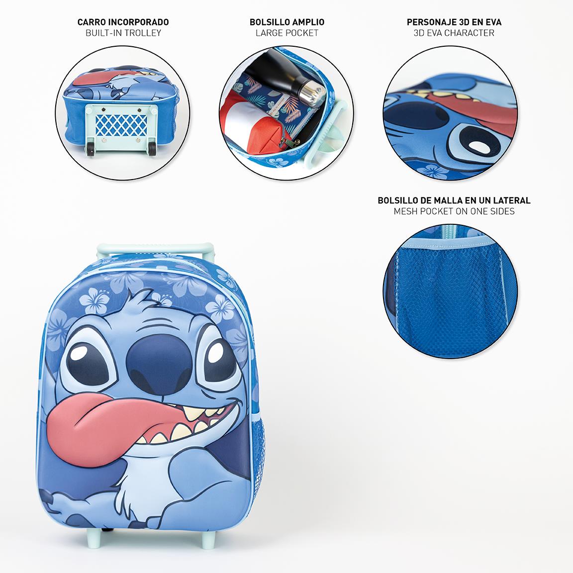 Mochila infantil trolley 3d stitch