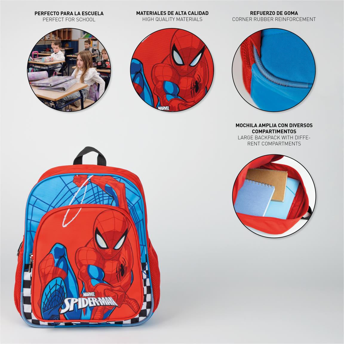 Mochila escolar mediana 38 cm spiderman