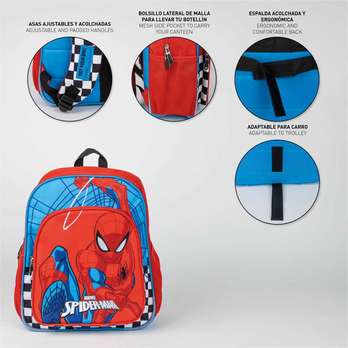 Mochila escolar mediana 38 cm spiderman