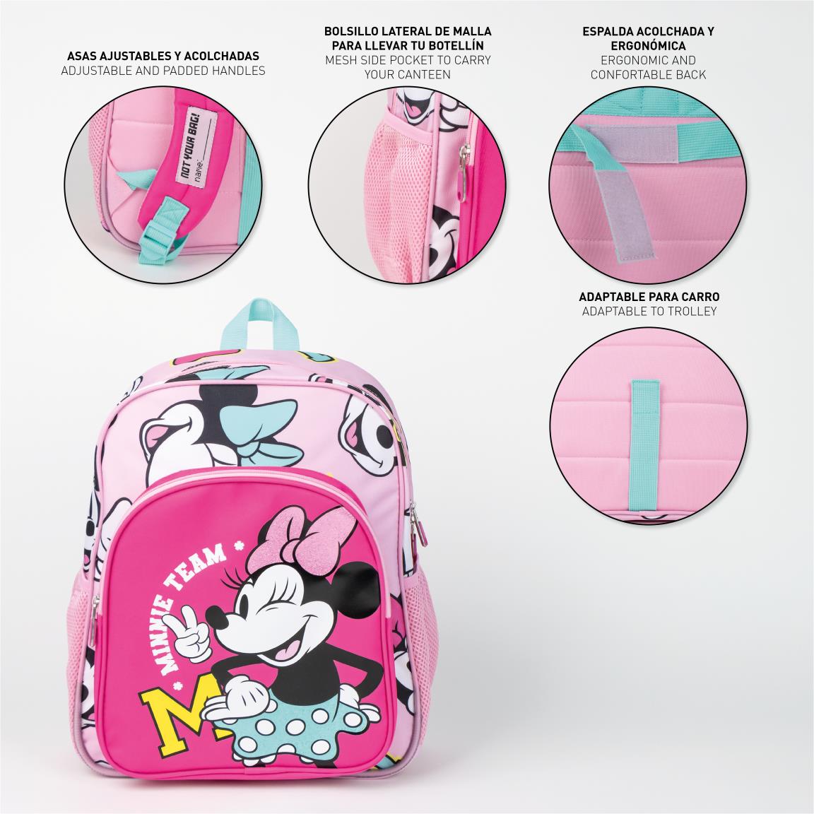 Mochila escolar mediana 38 cm minnie