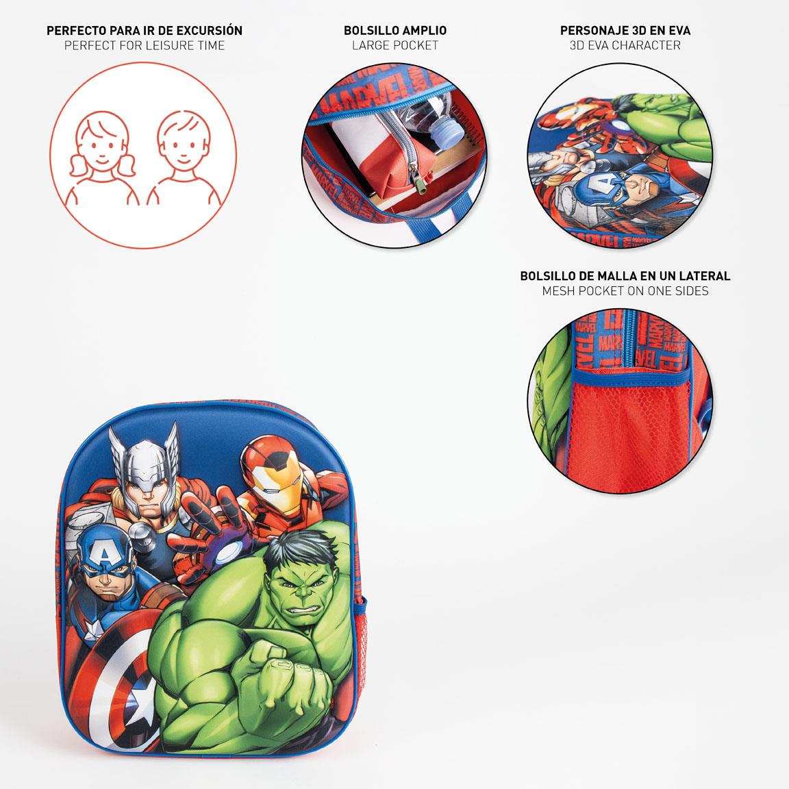 Mochila infantil 3d avengers
