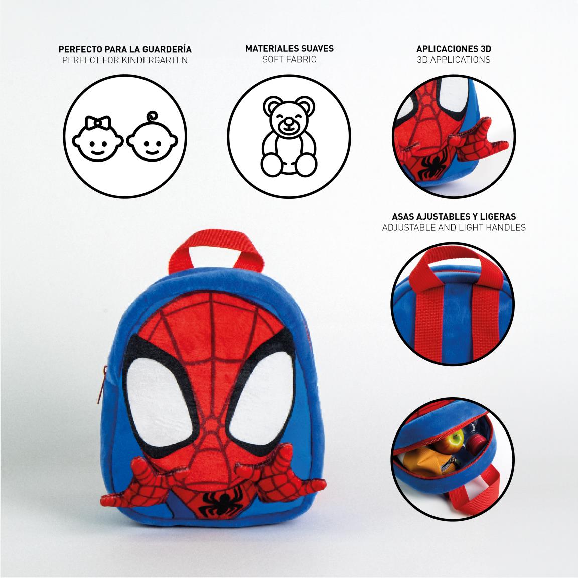 Mochila guarderia personaje peluche spidey