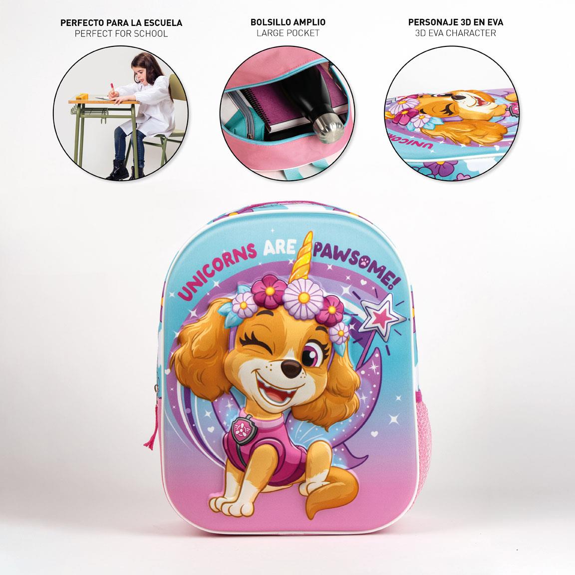 Mochila infantil 3d paw patrol skye