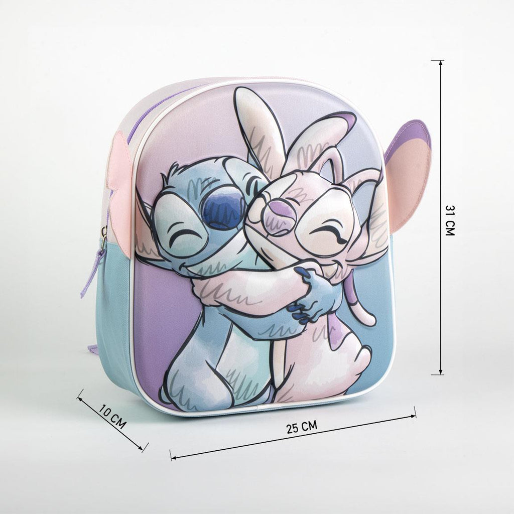 Mochila infantil 3d aplicaciones stitch