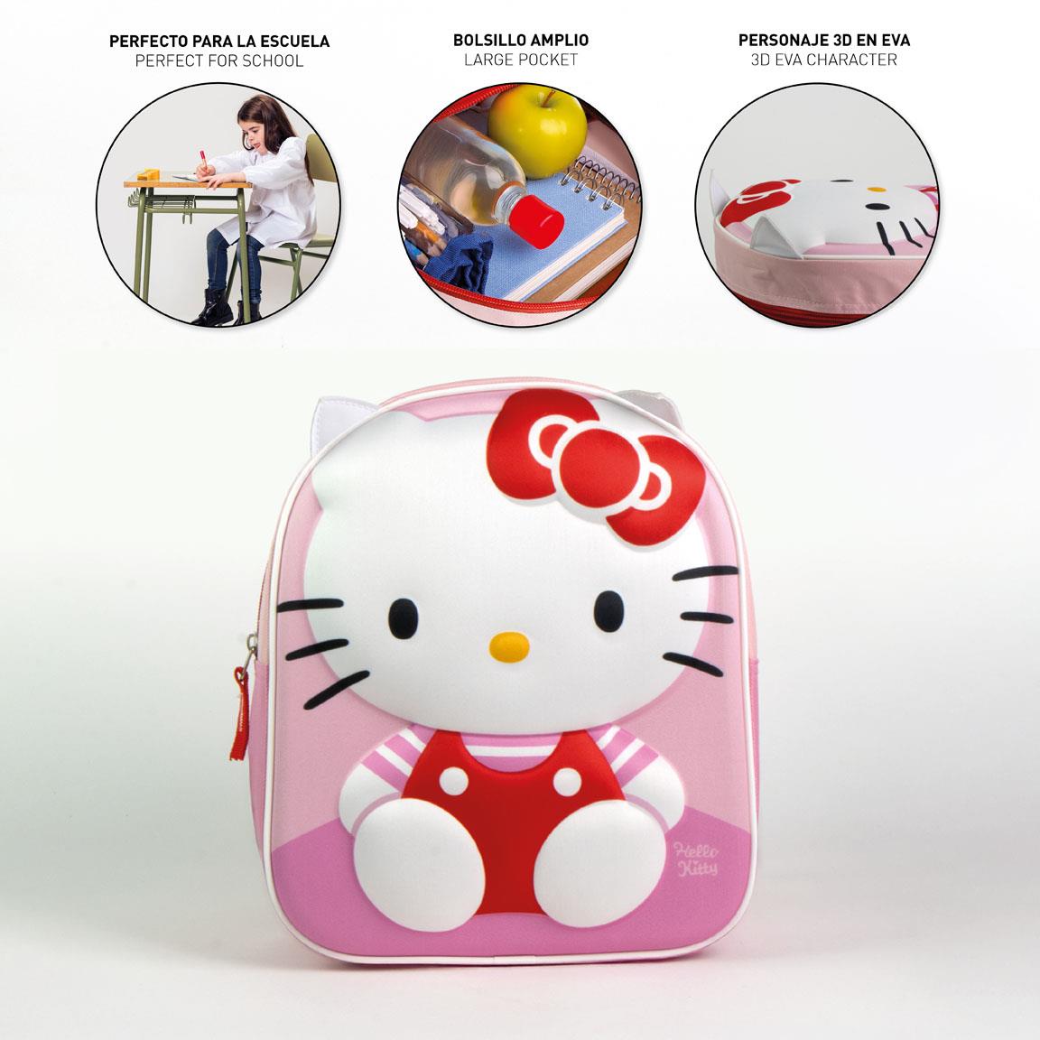 Mochila infantil 3d aplicaciones hello kitty