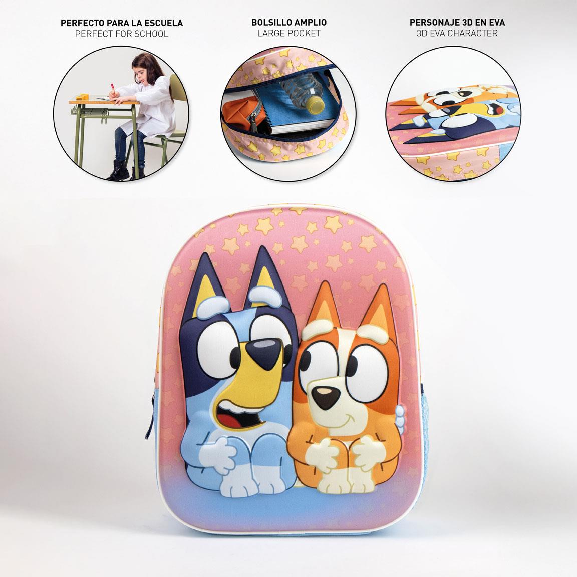 Mochila infantil 3d bluey