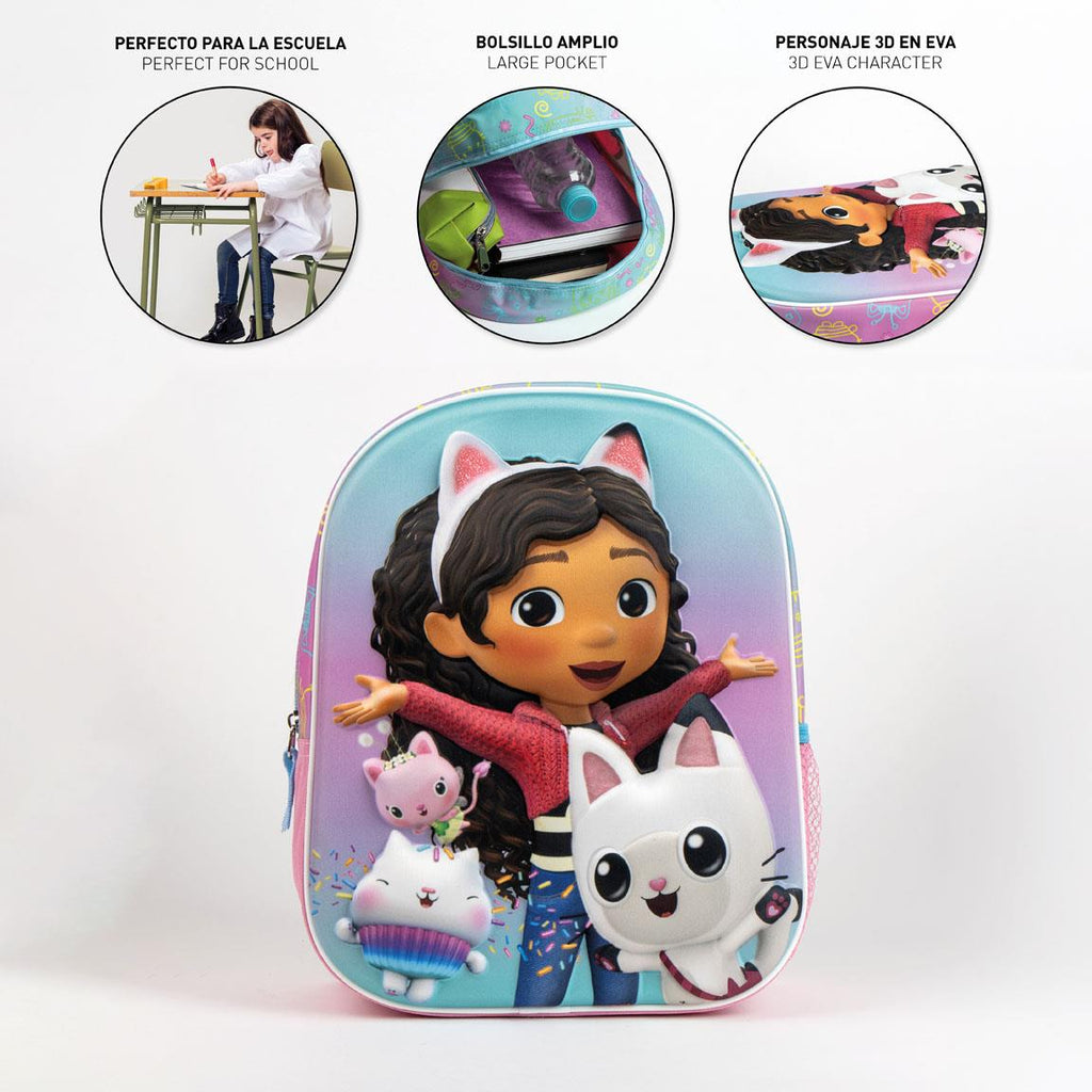 Mochila infantil 3d gabby´s dollhouse