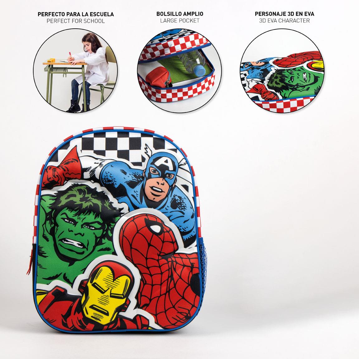 Mochila infantil 3d avengers