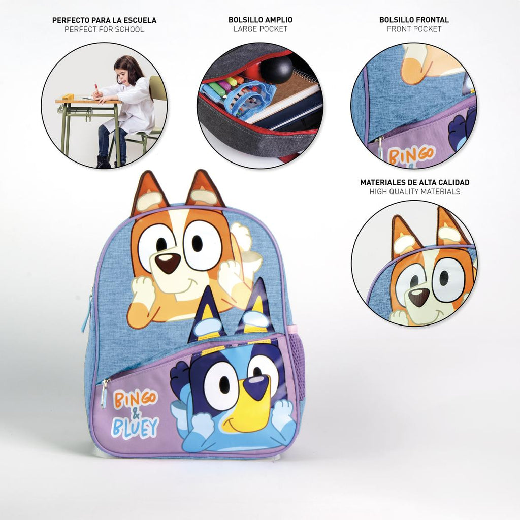 Mochila infantil escolar bluey