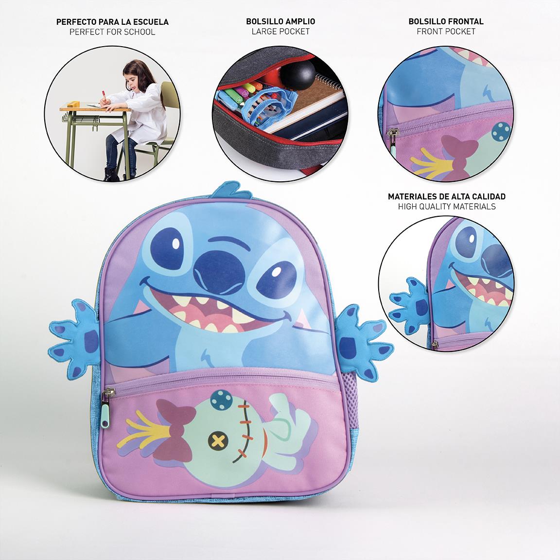 Mochila infantil escolar stitch