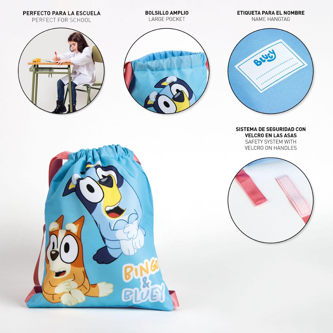 Saquito escolar bluey