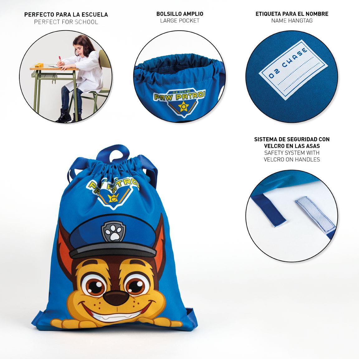Saquito escolar paw patrol