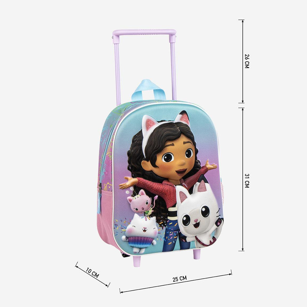 Mochila infantil trolley 3d gabby´s dollhouse