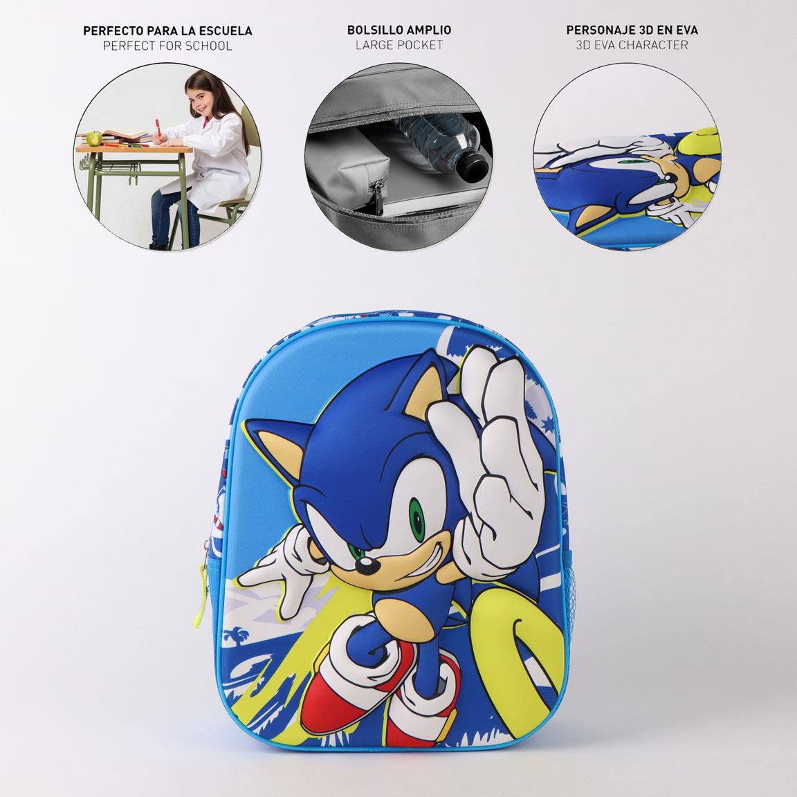 Mochila infantil 3d sonic