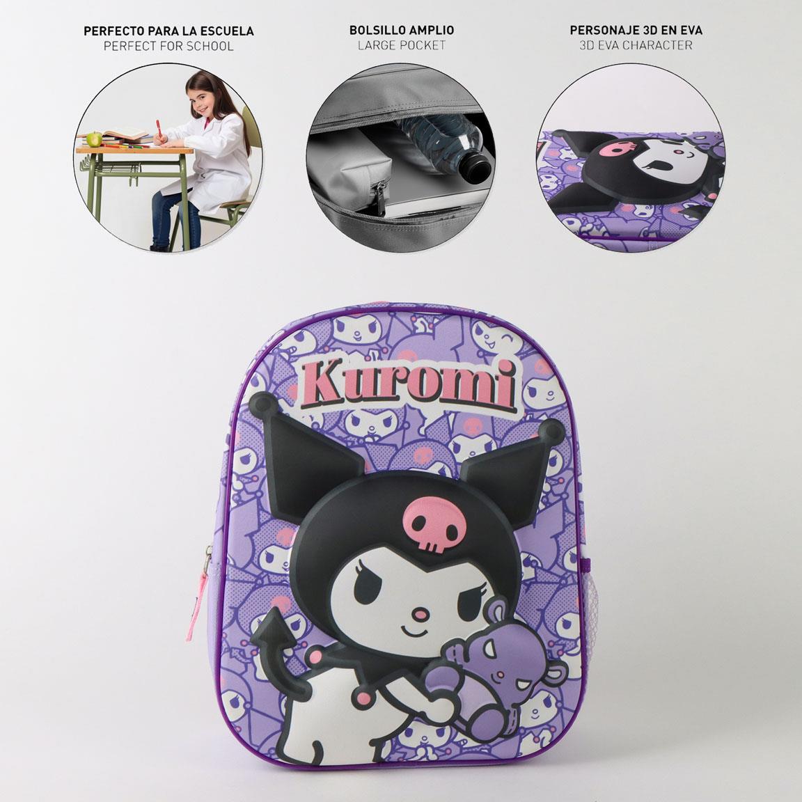 Mochila infantil 3d hello kitty kuromi