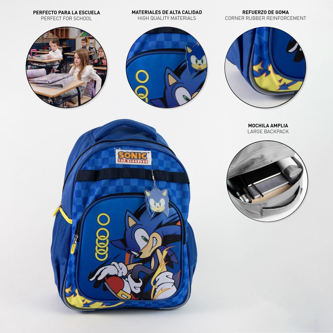 Mochila escolar mediana 42 cm sonic
