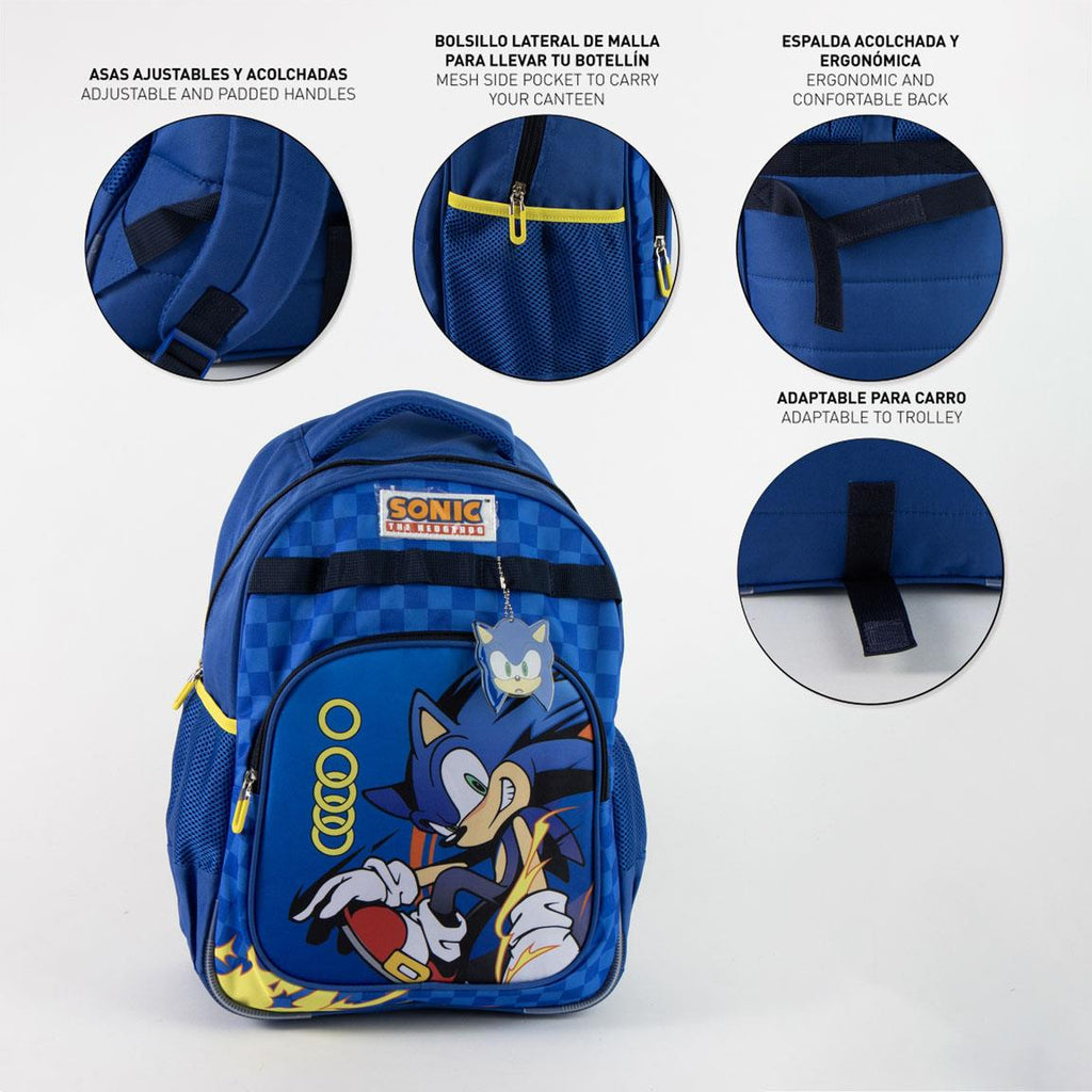 Mochila escolar mediana 42 cm sonic