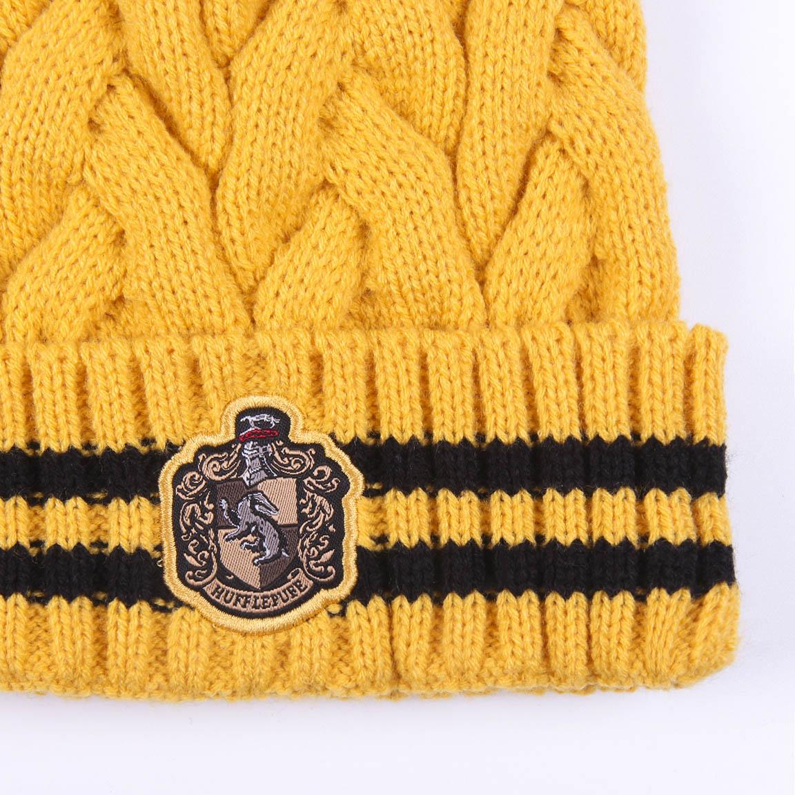 Gorro tricot pompom harry potter hufflepuff
