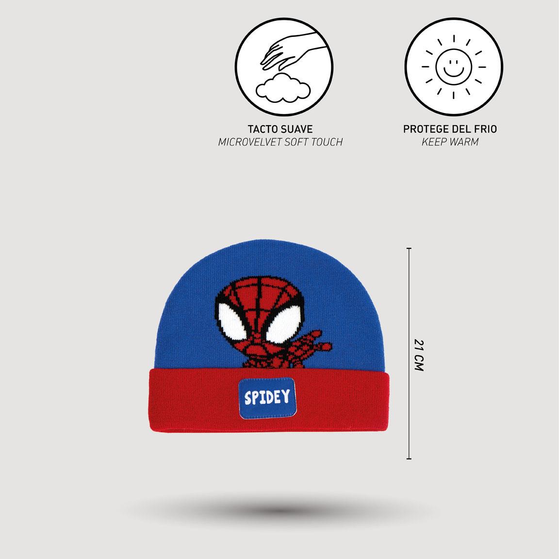 Gorro punto aplicaciones spidey