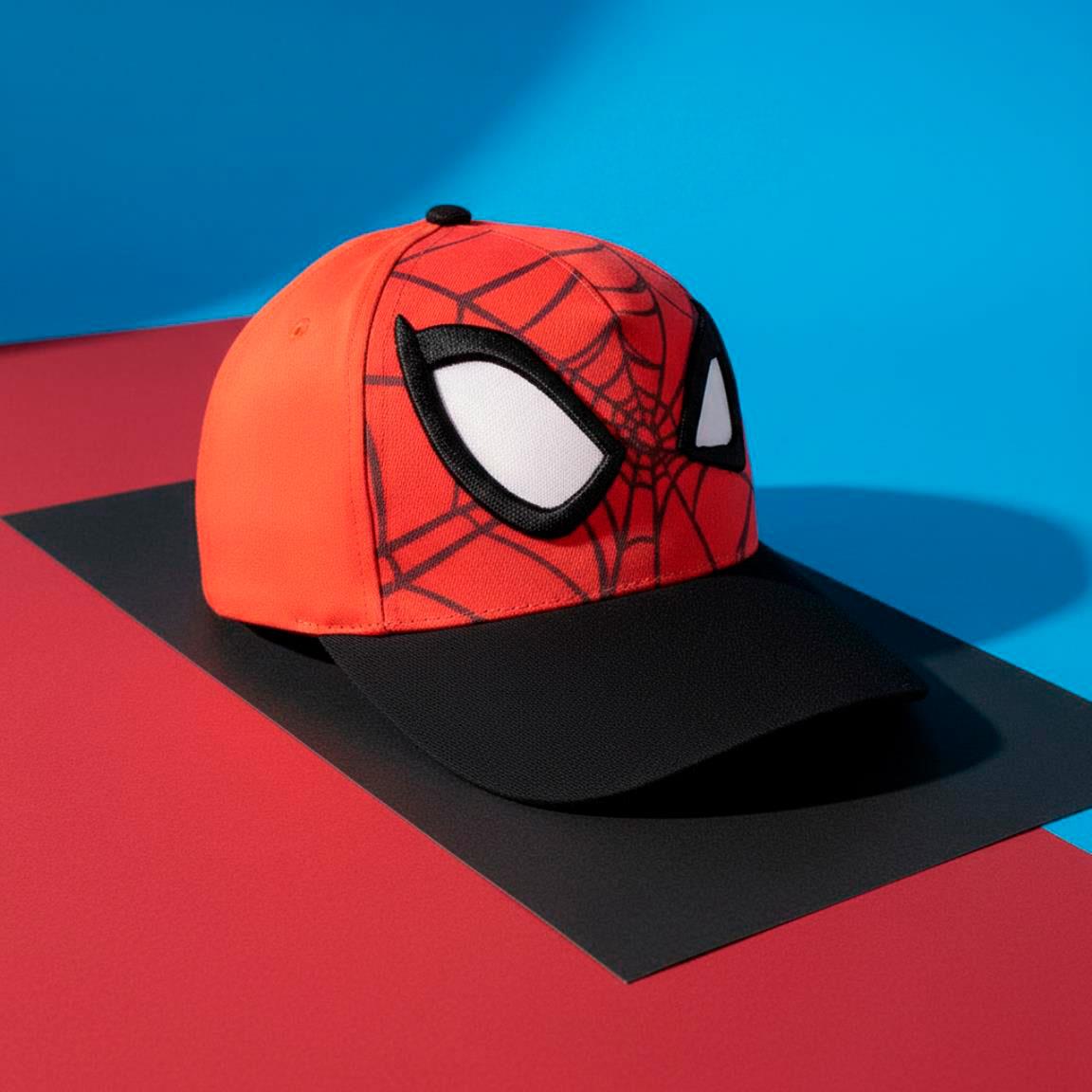 Gorra visera curva aplicaciones spiderman