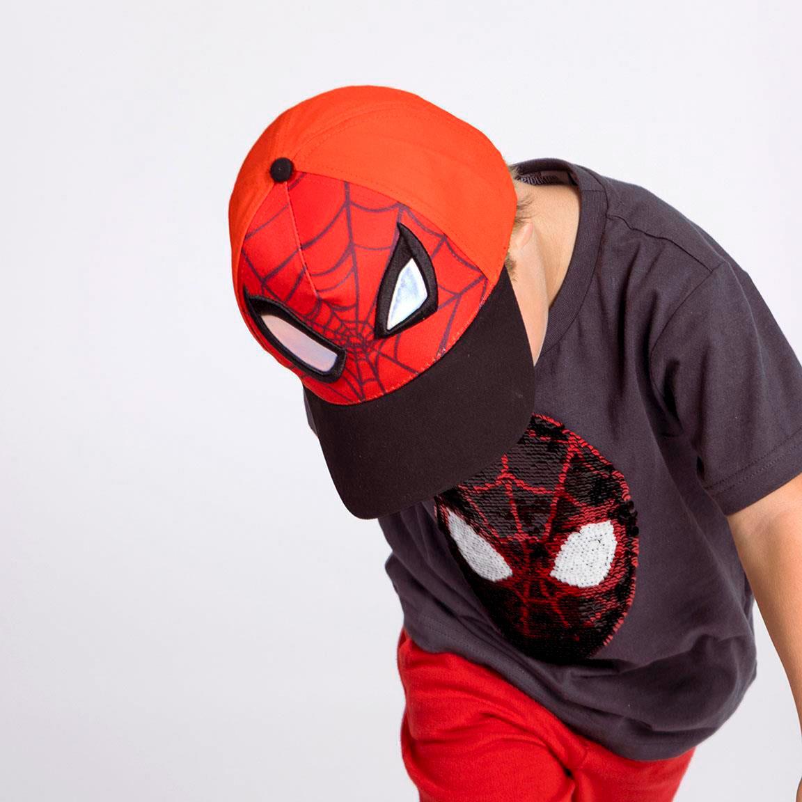 Gorra visera curva aplicaciones spiderman