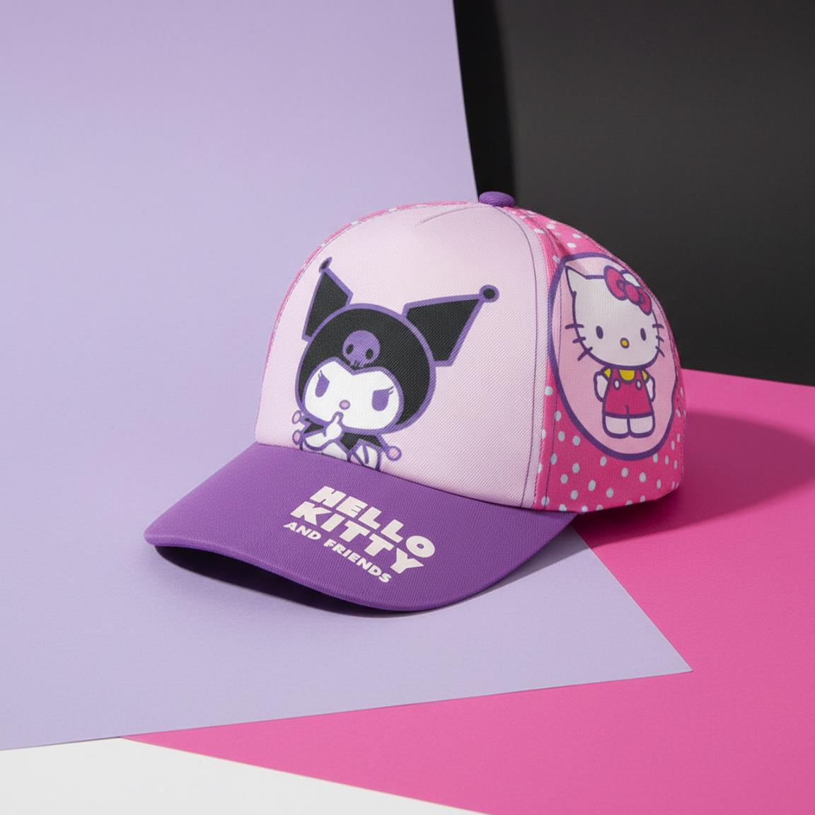 Gorra visera curva hello kitty kuromi