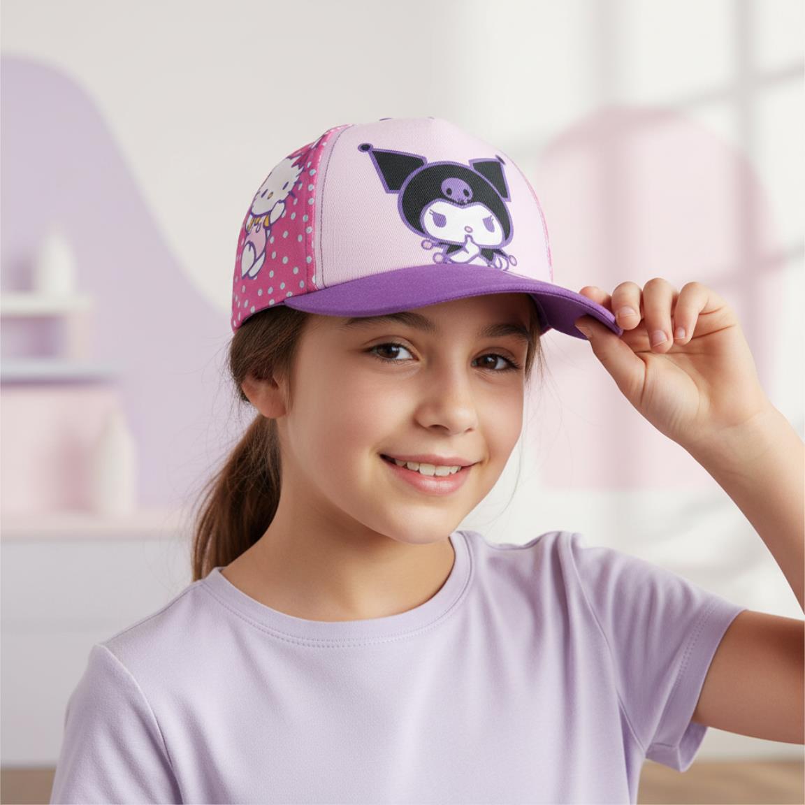 Gorra visera curva hello kitty kuromi