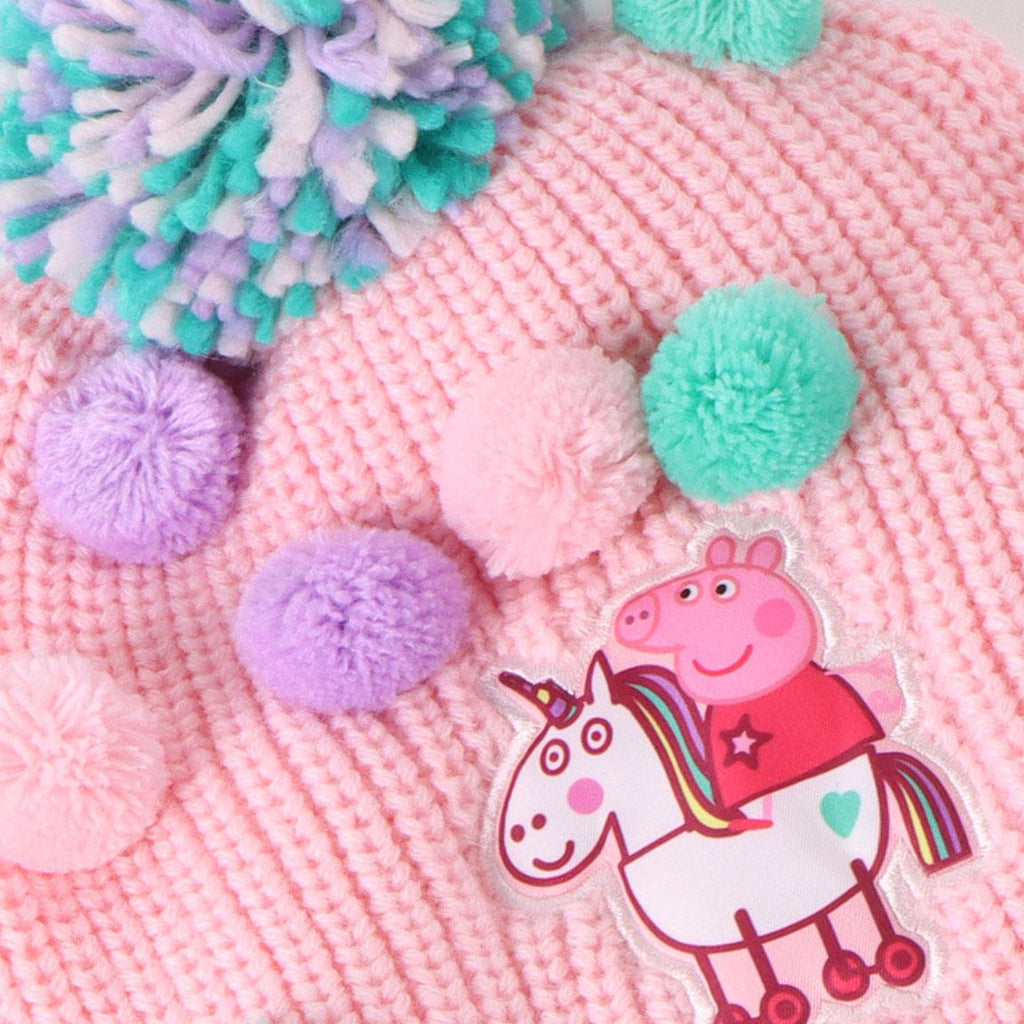 Conjunto 3 piezas bufanda peppa pig