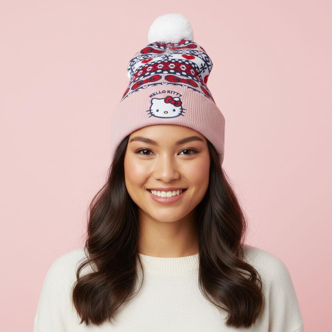 Gorro punto navideño hello kitty