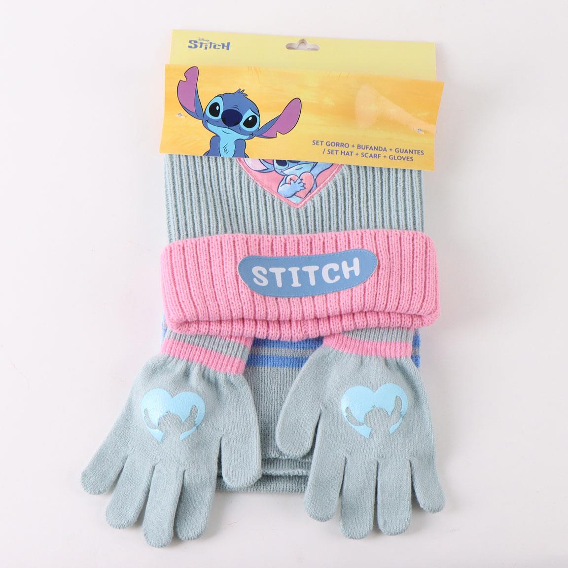 Conjunto 3 piezas bufanda stitch