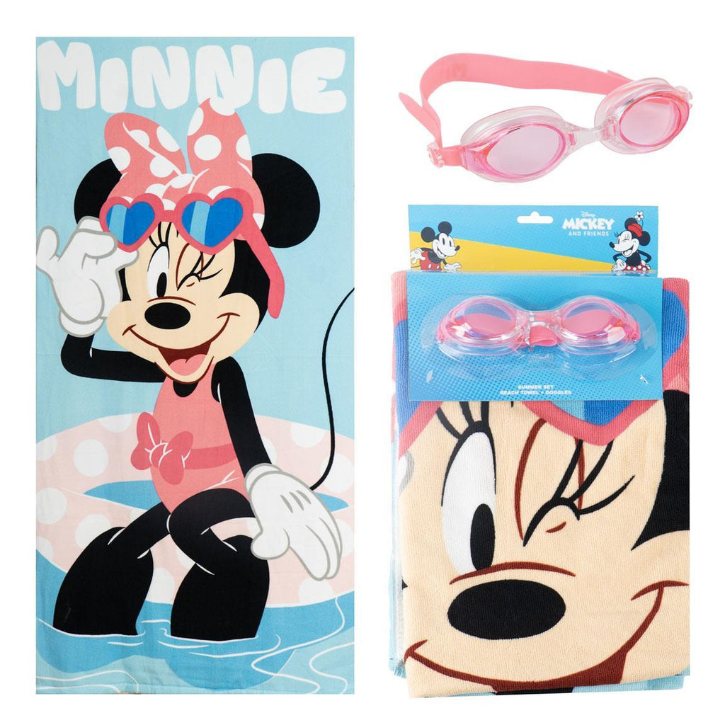 Toalla set gafas natación minnie