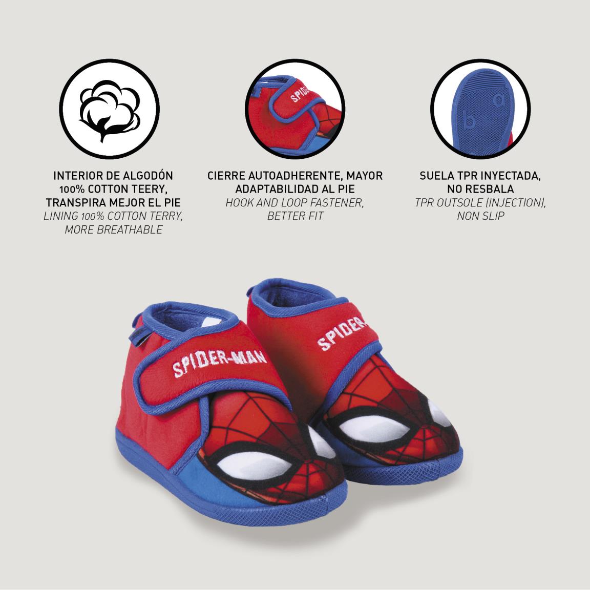 Zapatillas de casa media bota spiderman
