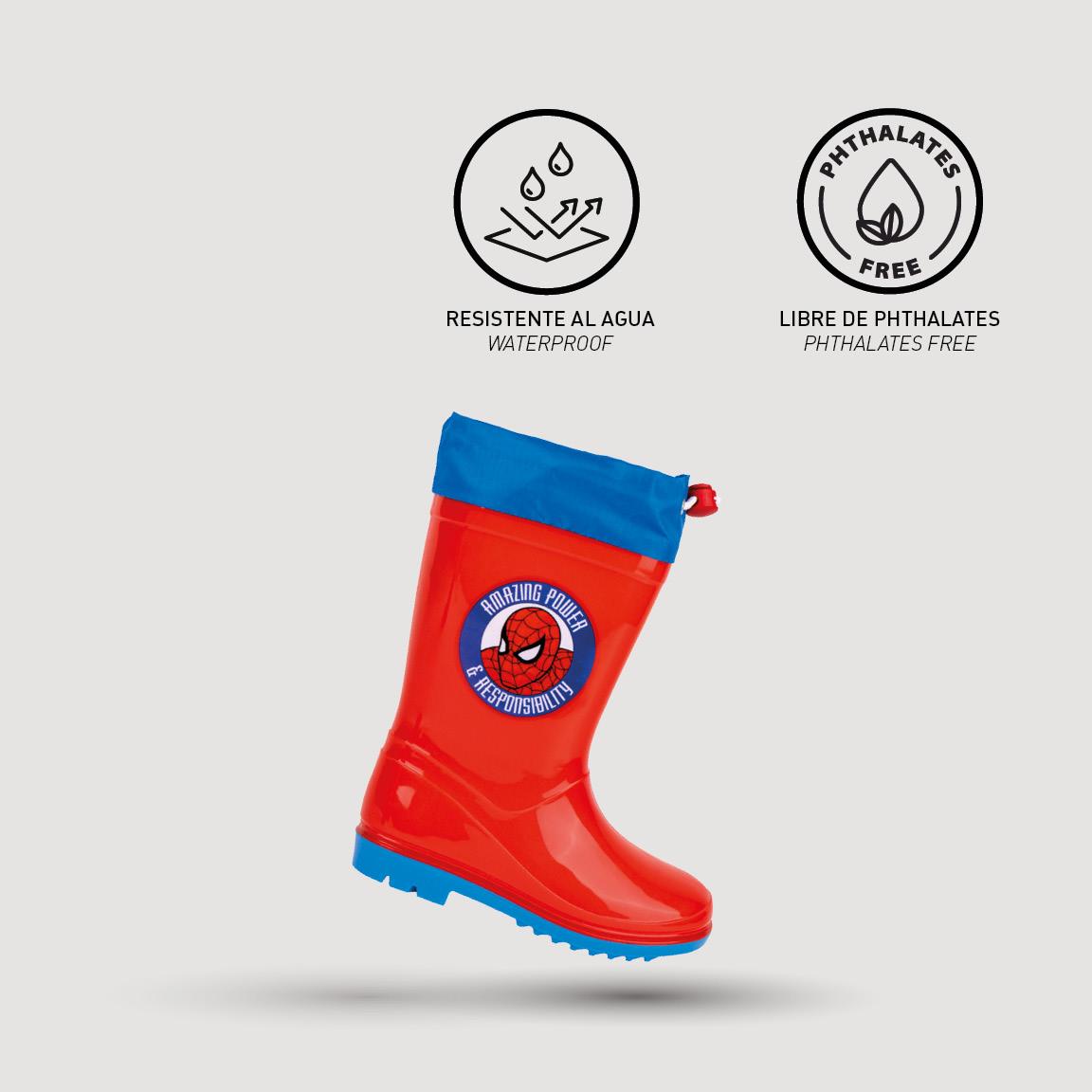 Botas lluvia pvc spiderman