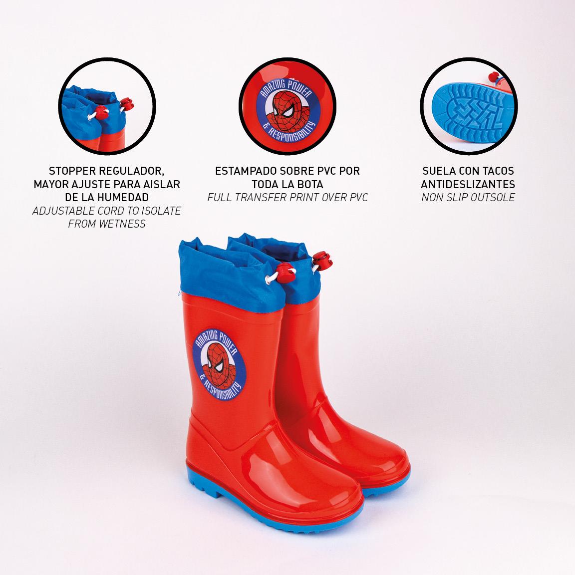 Botas lluvia pvc spiderman