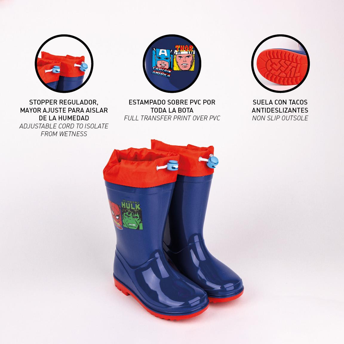 Botas lluvia pvc marvel