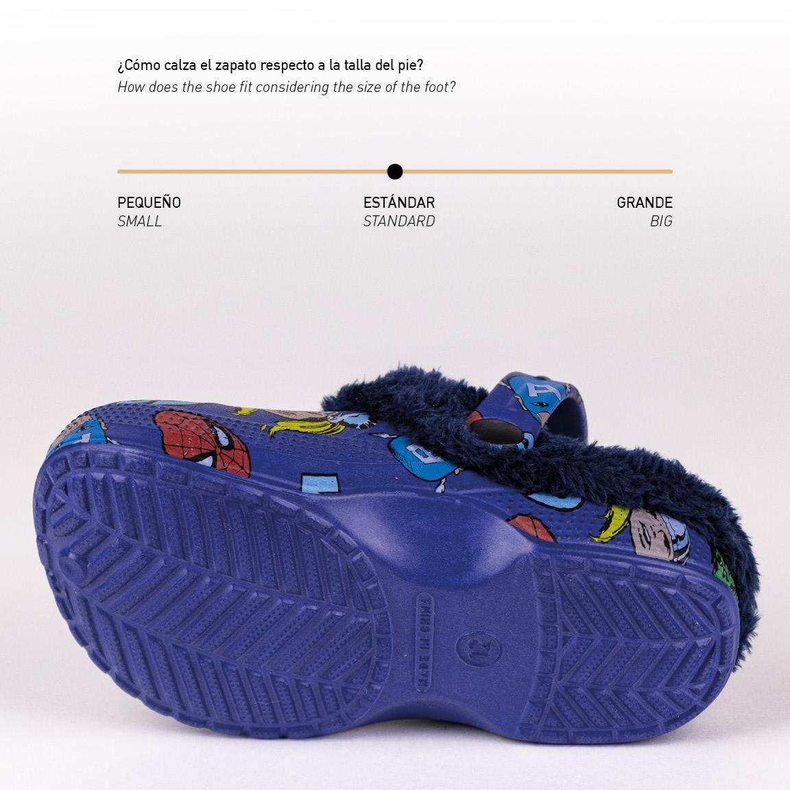 Zapatillas de casa zueco borreguillo avengers