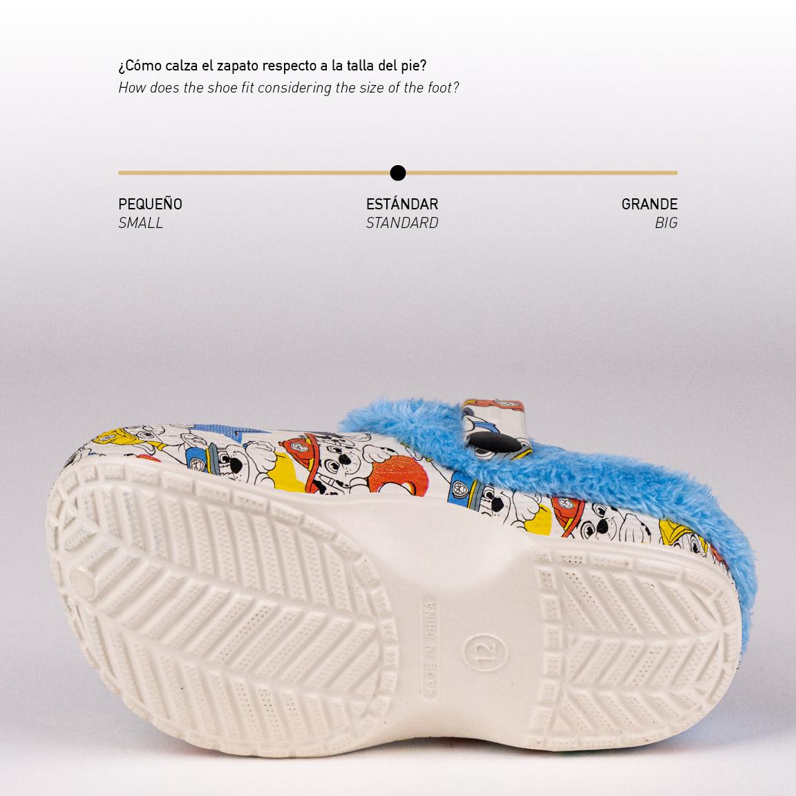 Zapatillas de casa zueco borreguillo paw patrol