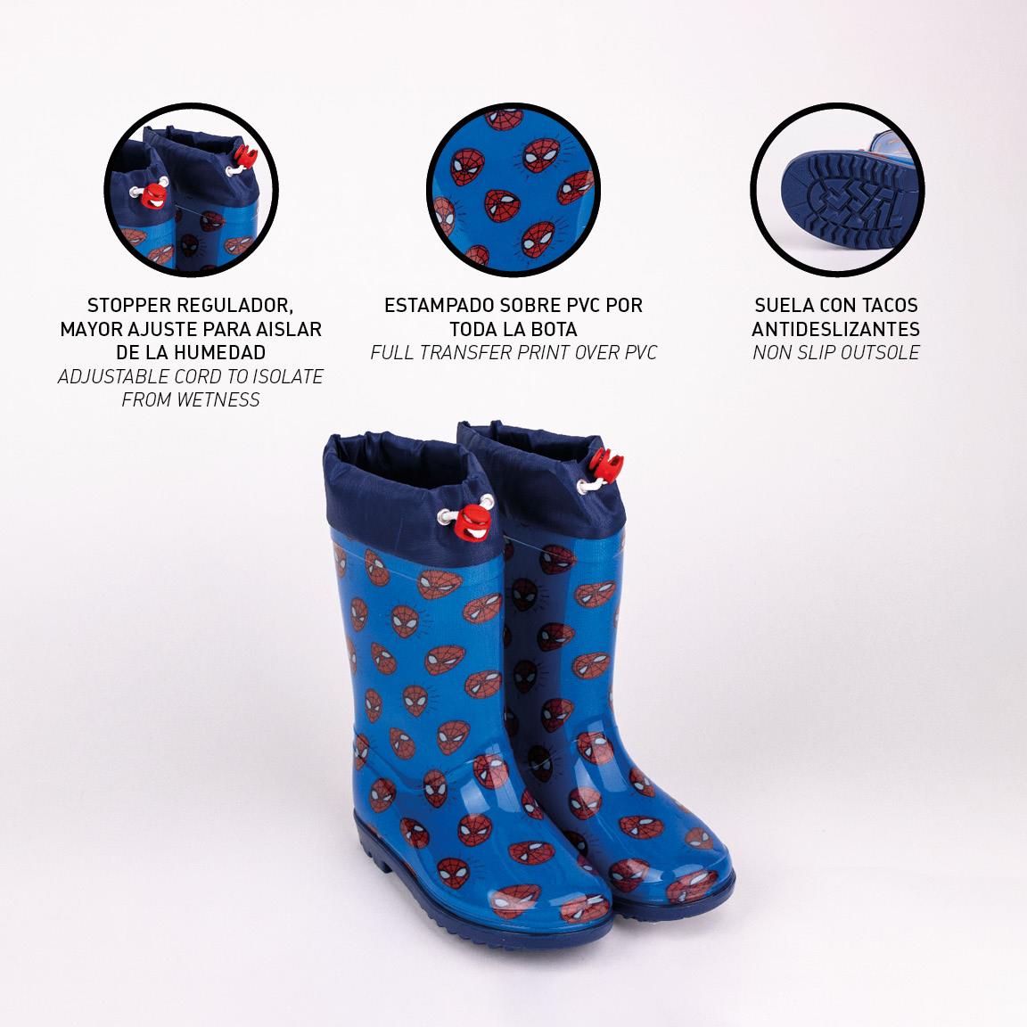 Botas lluvia pvc spiderman