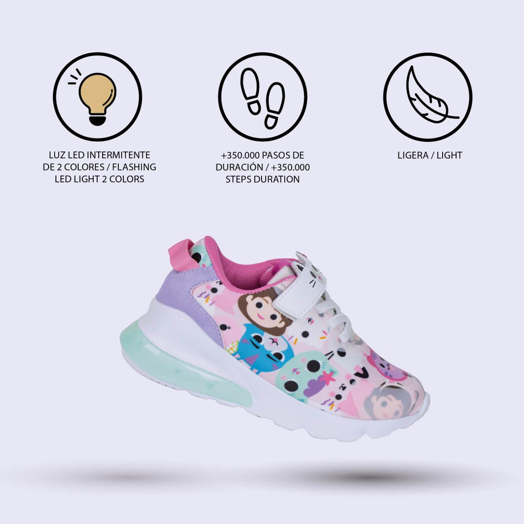 Deportiva suela ligera eva con luces gabby´s dollhouse