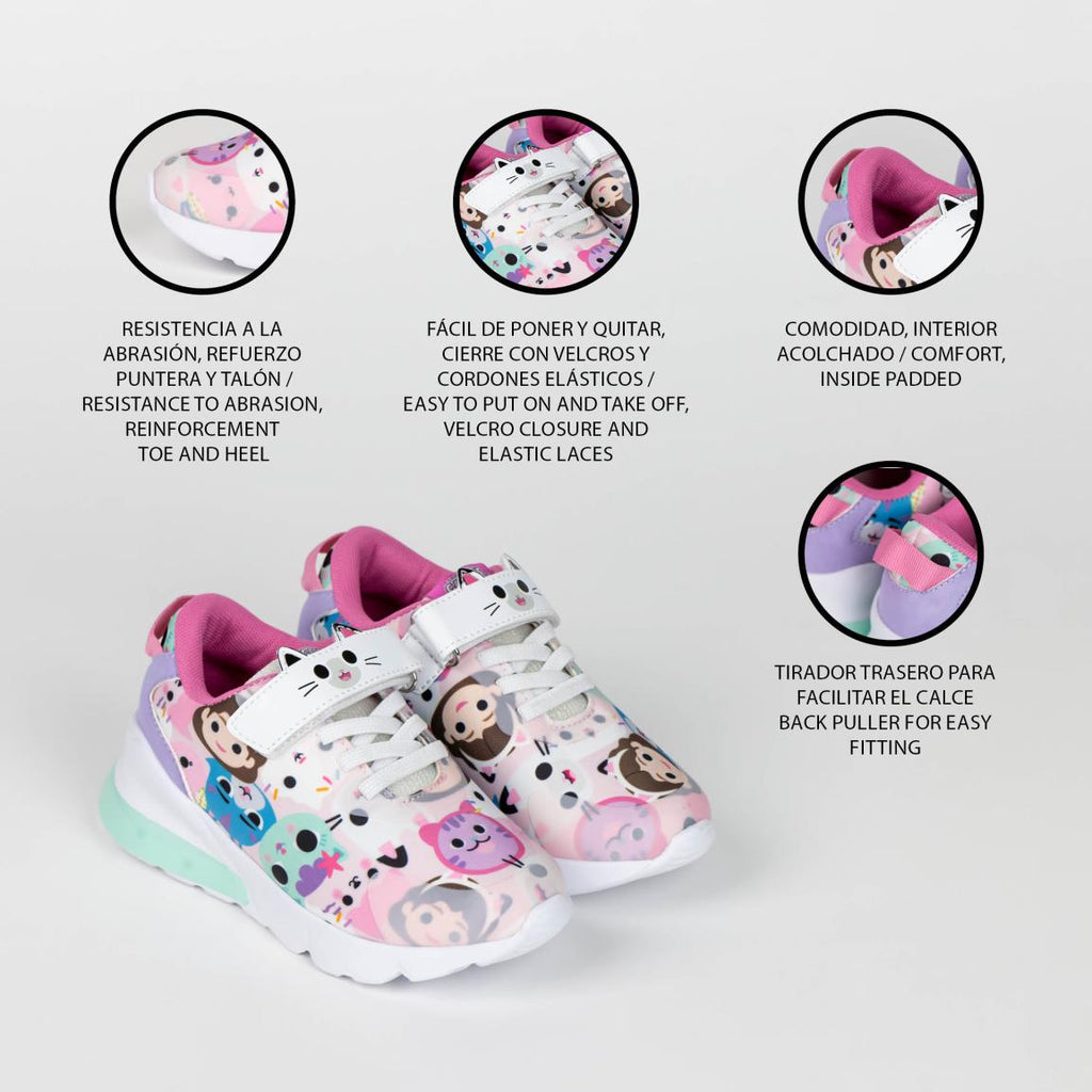 Deportiva suela ligera eva con luces gabby´s dollhouse