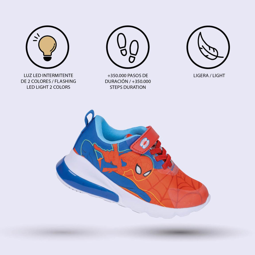 Deportiva suela ligera eva con luces spiderman