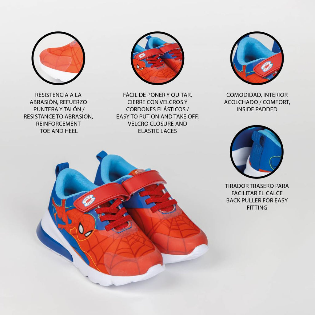 Deportiva suela ligera eva con luces spiderman